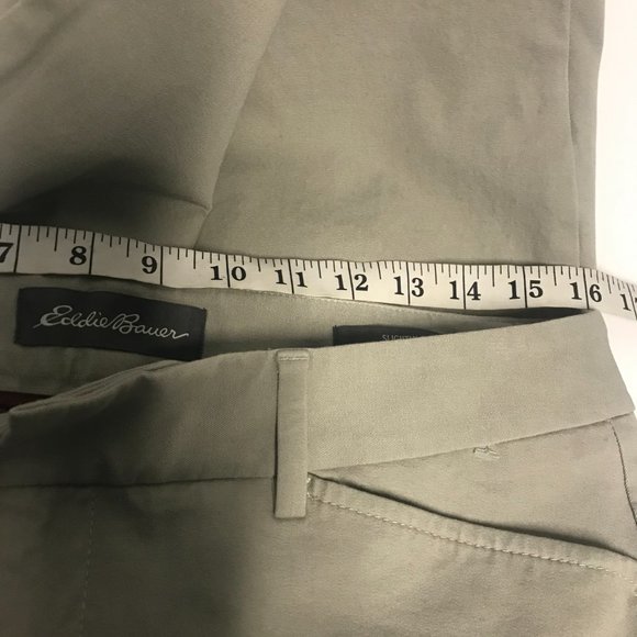 Eddie Bauer Pants Slightly Curvy Fit Tan Chino 8% Stretch Size 8 (32X31) Womens - Picture 4 of 10